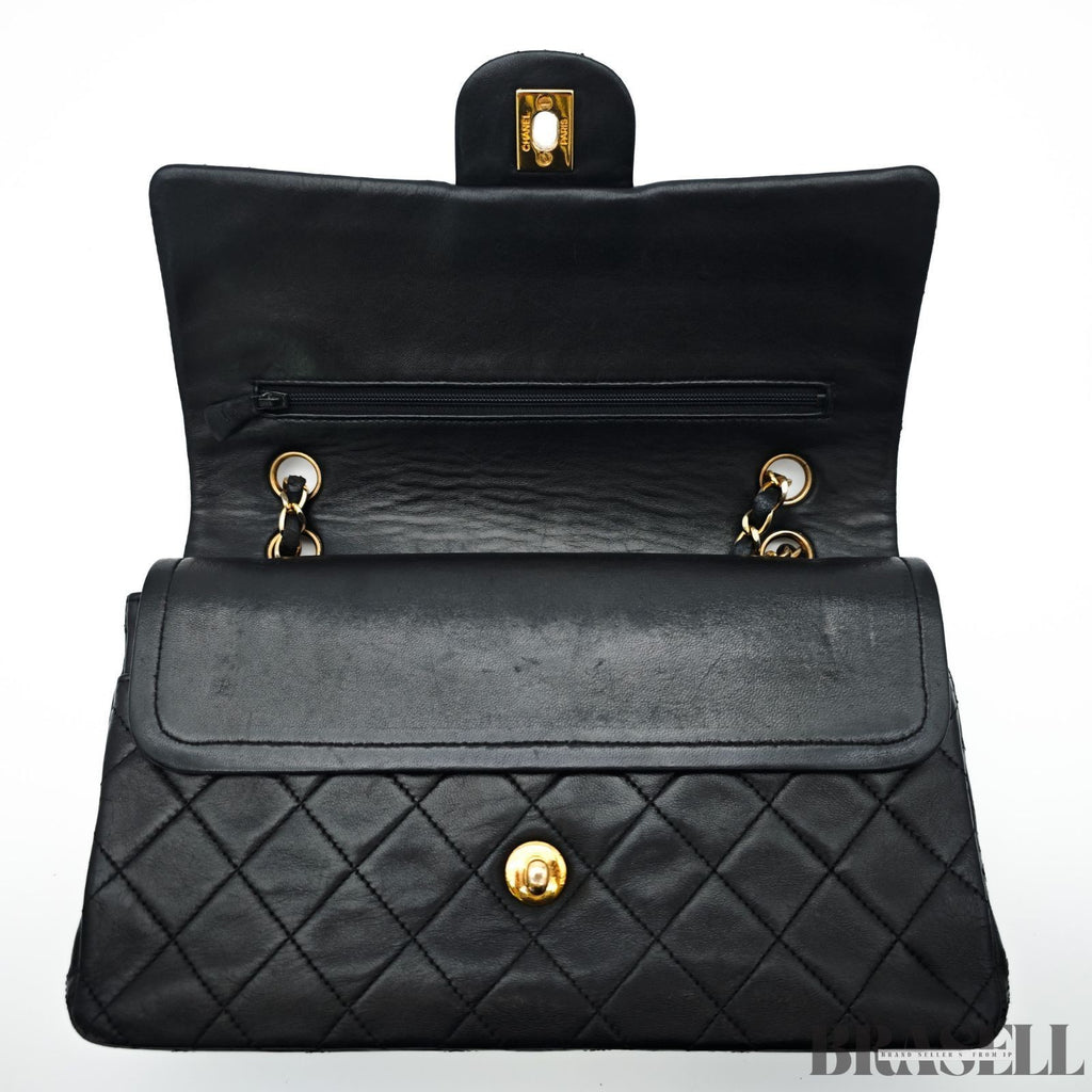 CHANEL Matelassé A01112 Black Handbag Black Woman Chain Shoulder Bag Leather