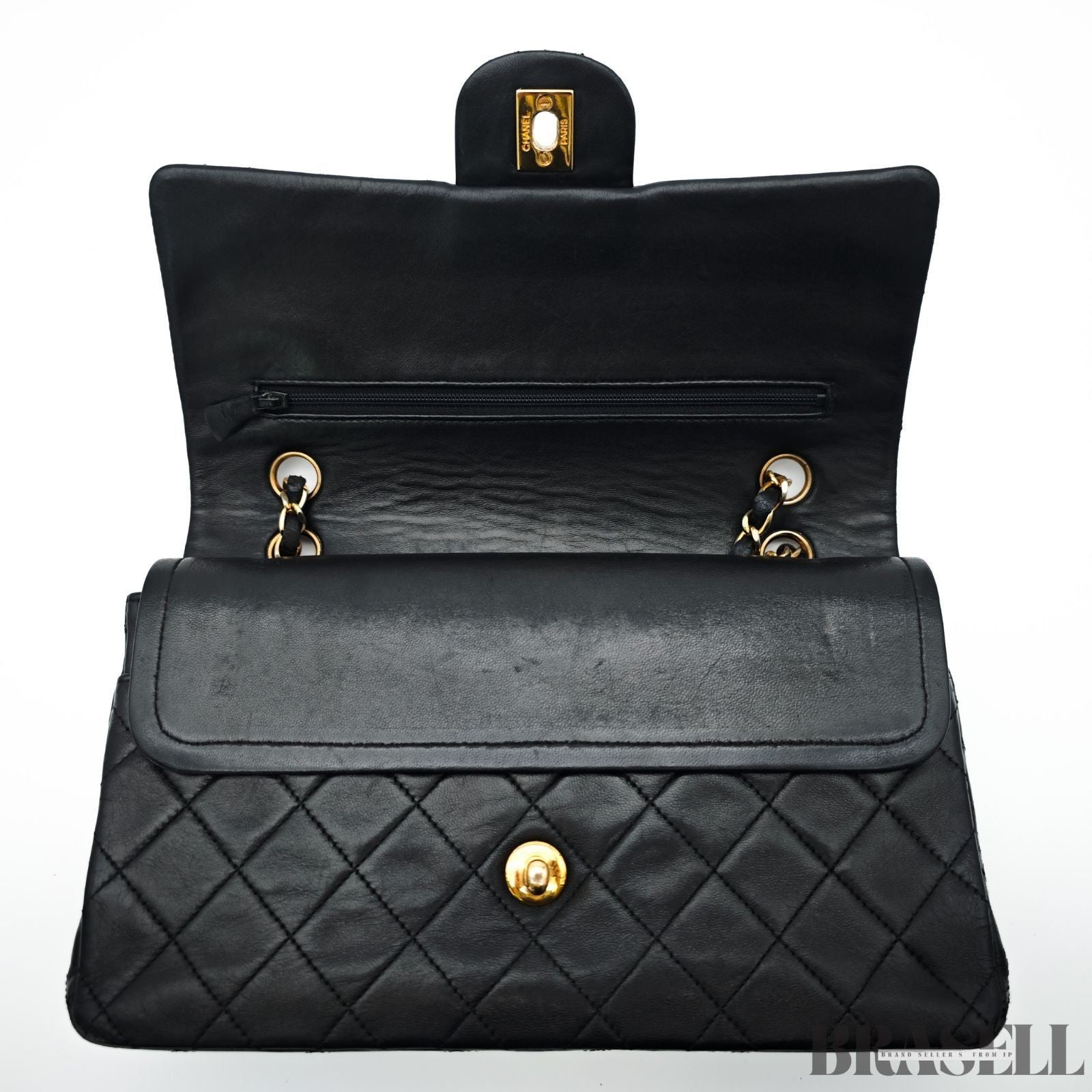 CHANEL Matelassé A01112 Black Handbag Black Woman Chain Shoulder Bag Leather