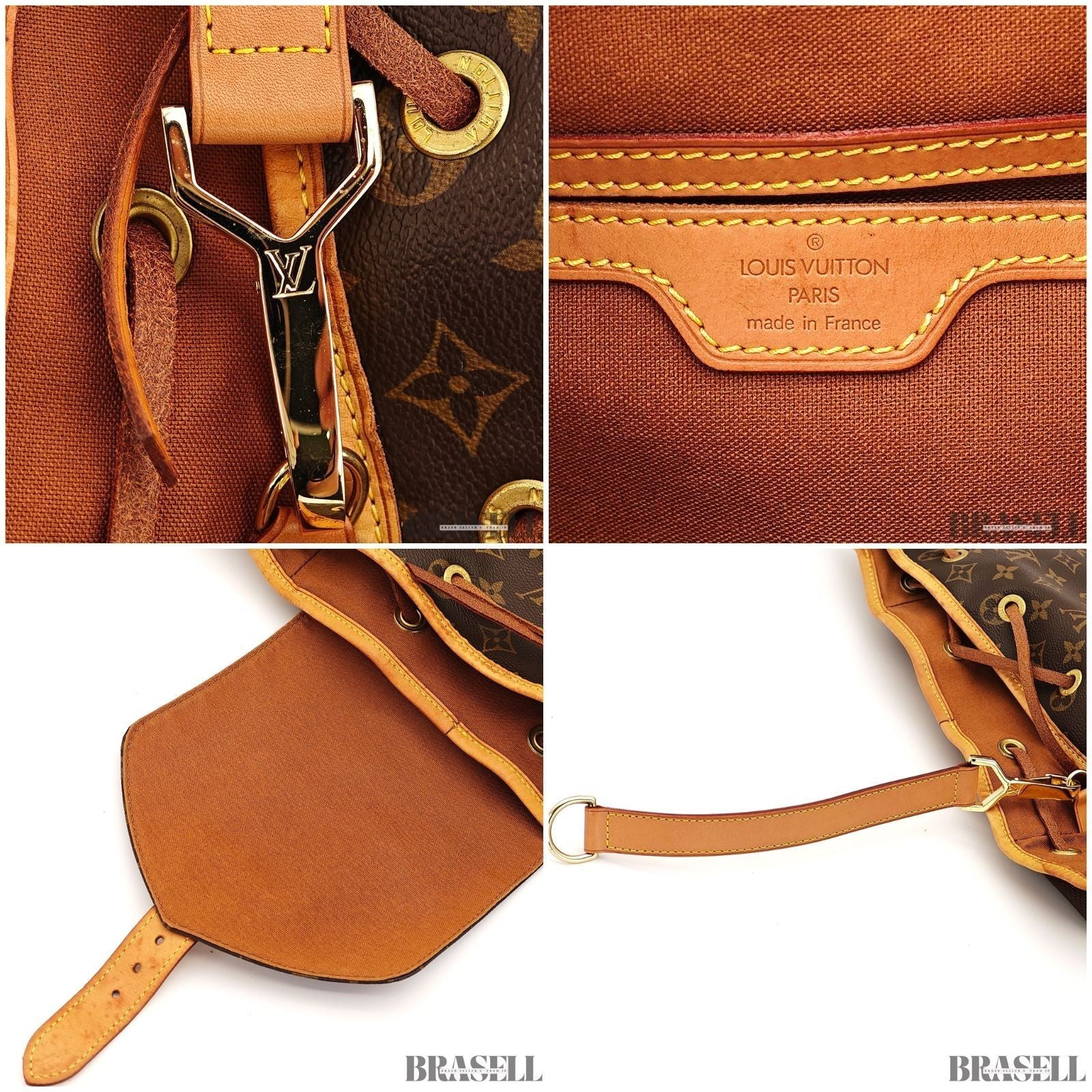 Louis Vuitton Montsouris GM M51135 Backpack Travel Monogram Canvas Leather Brown