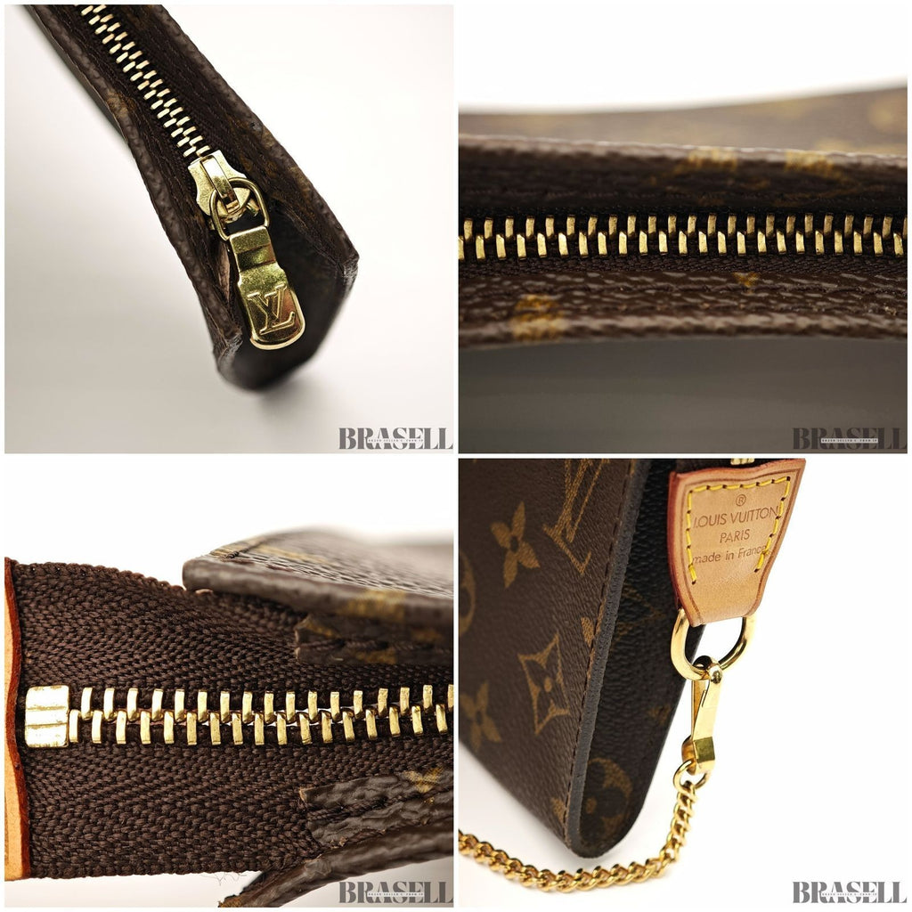 LOUIS VUITTON Bucket GM M42236 Tote Bag Monogram Brown Leather Pouch Dust Bag