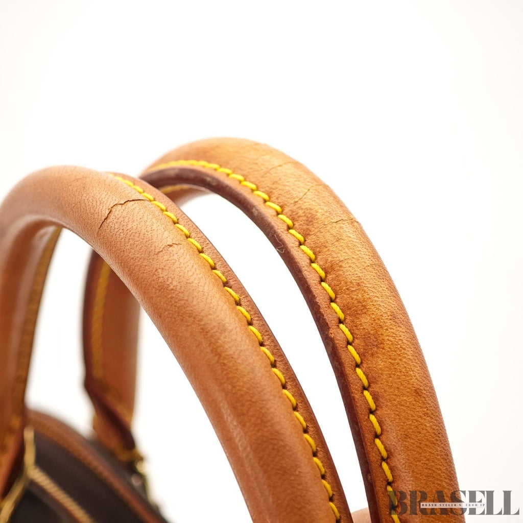 LOUIS VUITTON LV Logo Ellipse MM Hand Bag Monogram Leather Brown M51126 Large