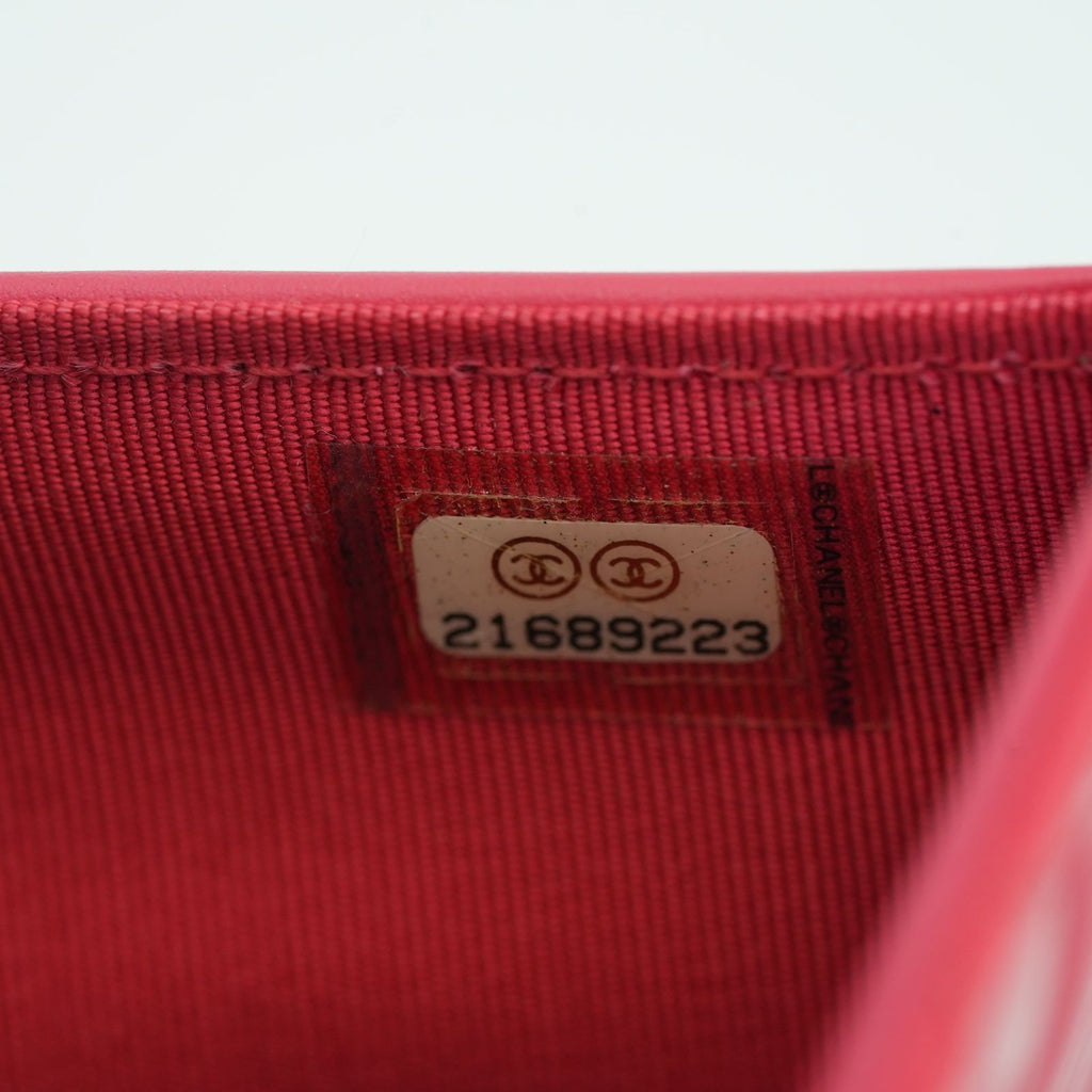 CHANEL Matelasse Long Wallet Enamel Pink Women's