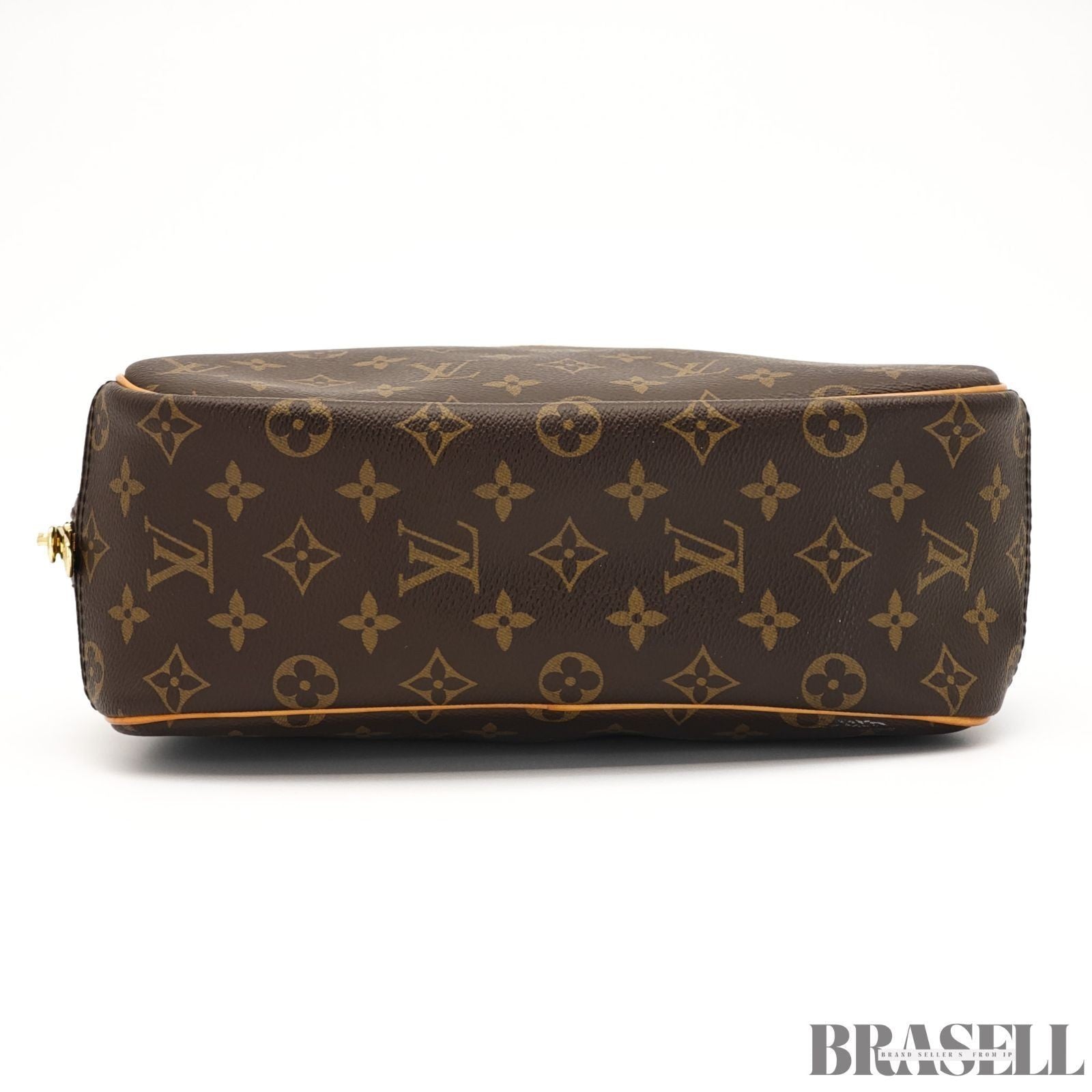 Louis Vuitton Trouville Monogram Handbag M42228 Tote Bag Brown PVC Leather Women