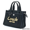 COACH Cargo Tote Bag Embroidered Black for Men and Women