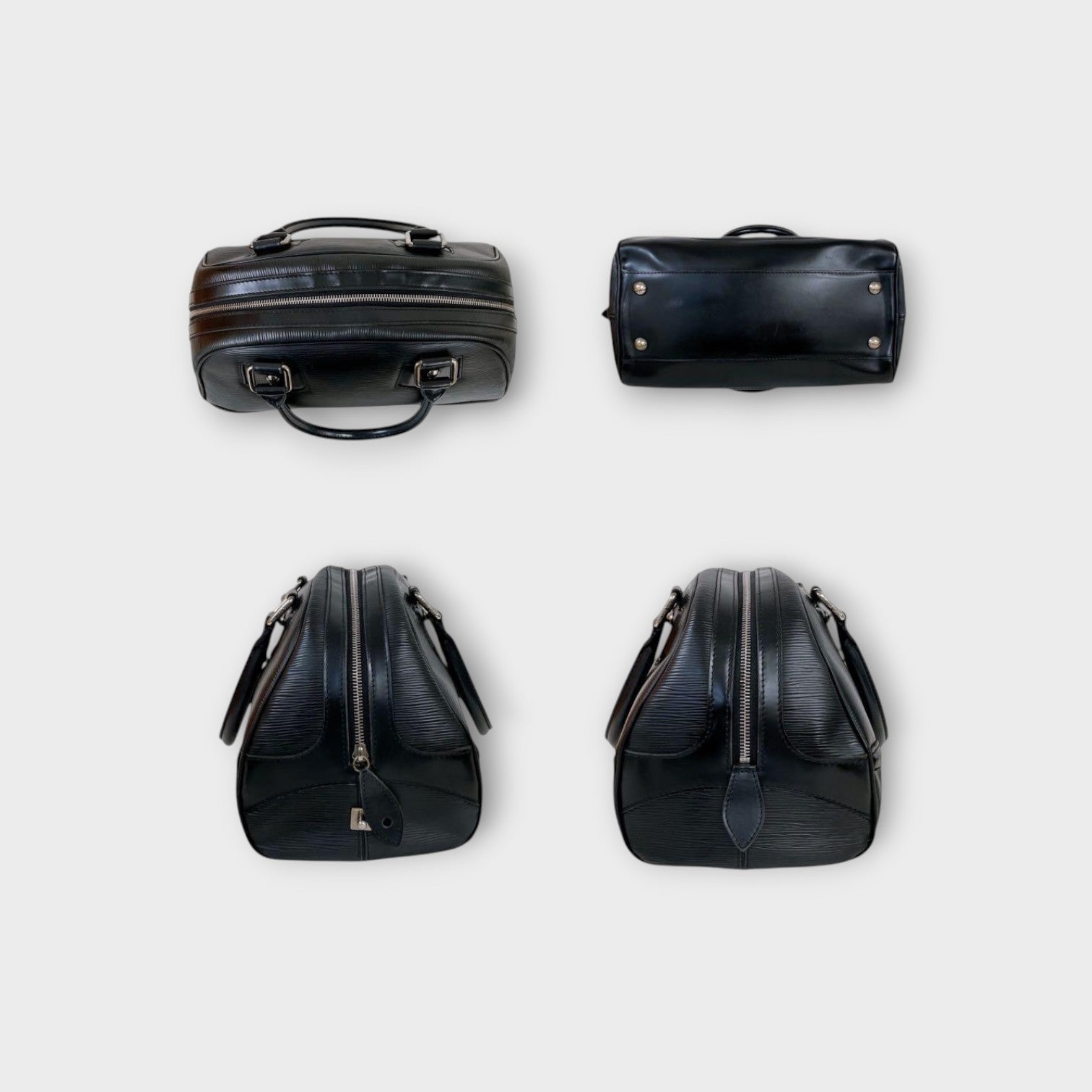 Louis Vuitton Epi Bowling Montaigne PM 2WAY Handbag Shoulder Bag Black Leathe【A】