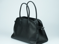 The Row Soft Margaux 15 Bag in Black saddle leather
