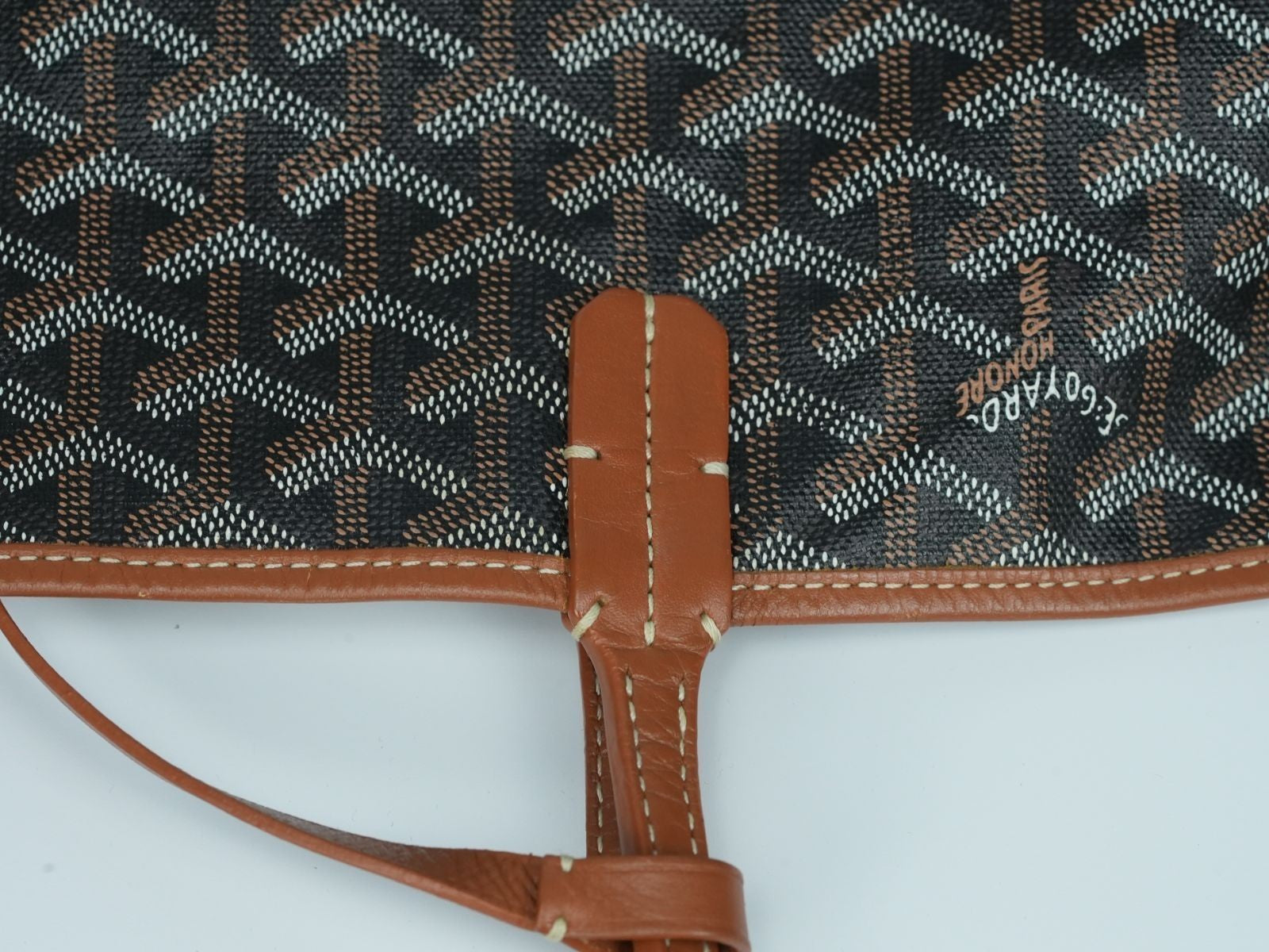 GOYARD Saint Louis PM Tote Bag Canvas Leather Handle Black Women's With Pouch