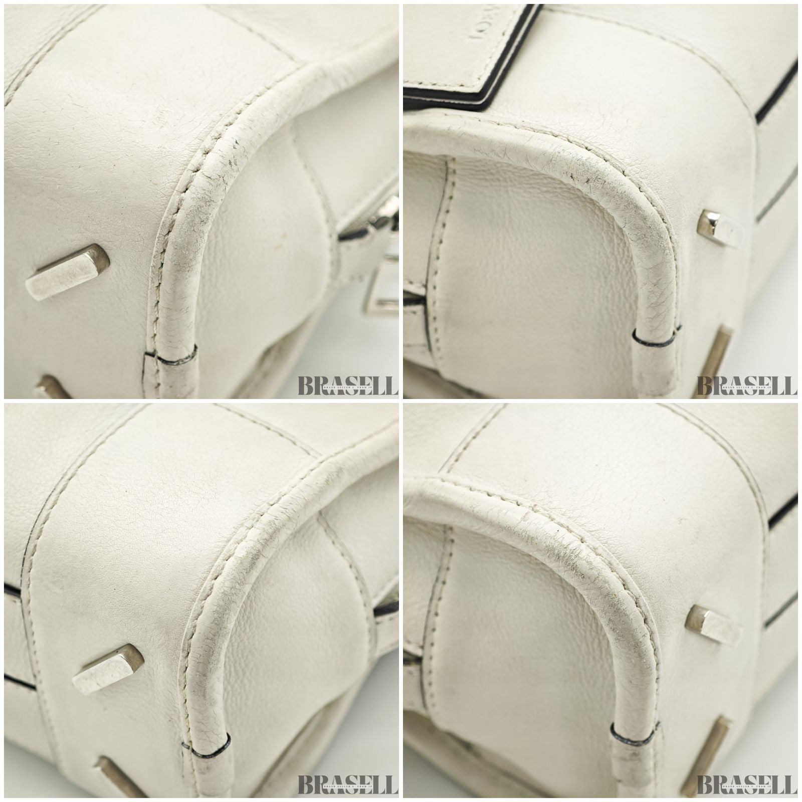 Loewe Amazona 23 A039N07X02 Handbag Shoulder Bag 2Way Pearl Gray Leather