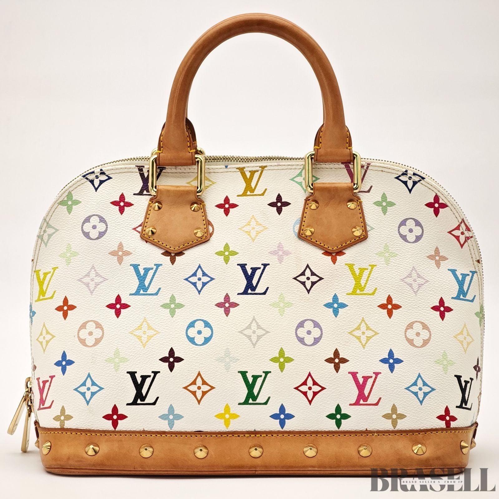 Louis Vuitton Alma Multicolor M92647 Tote Bag Handbag Colorful White Blanc