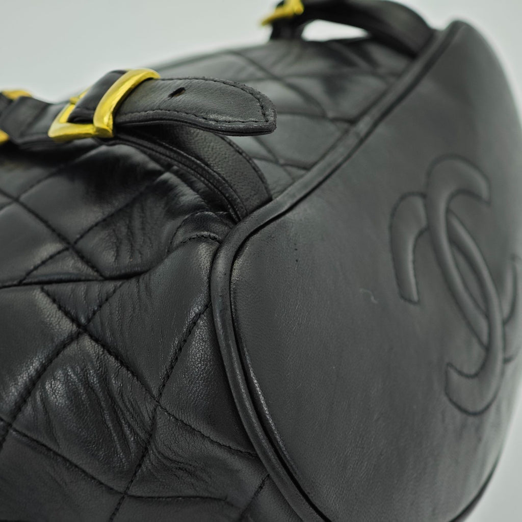 CHANEL Matelasse Bag Backpack Black Women's