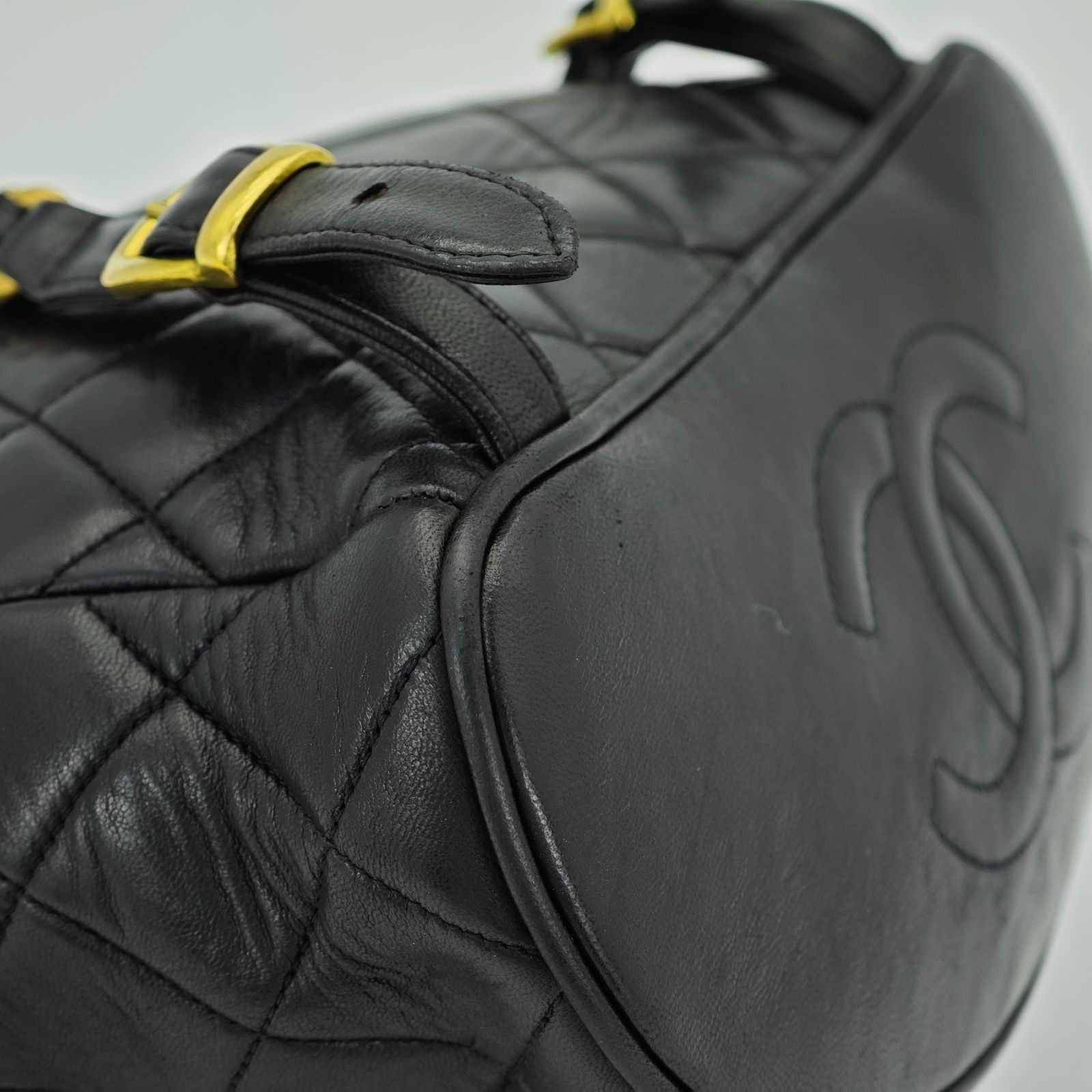CHANEL Matelasse Bag Backpack Black Women's