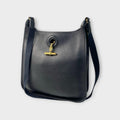 Hermès Vespa PM Black Shoulder Bag Leather A Stamp Gold Hardware 【A】