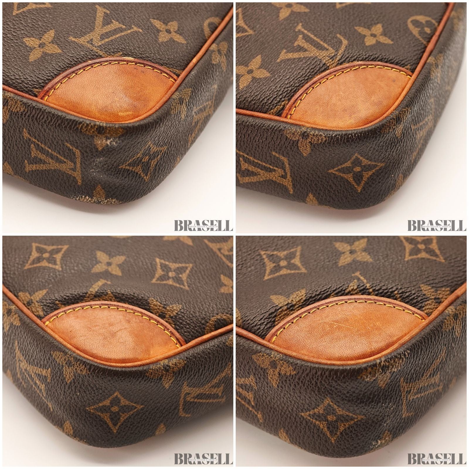 Louis Vuitton Monogram Danube M45266 SL8909 Shoulder Bag Small Vertical Brown