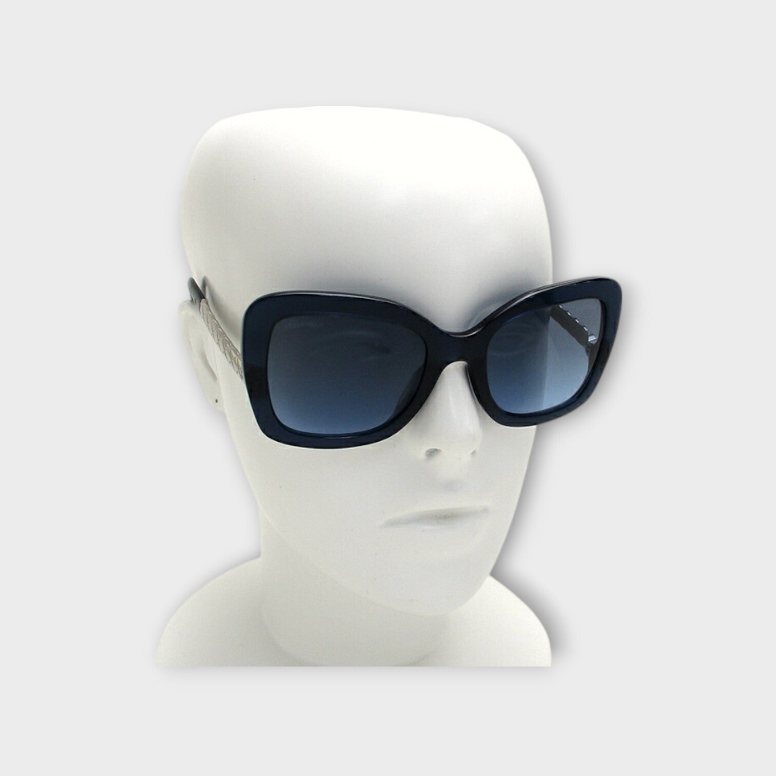 CHANEL Sunglasses Matelassé Indigo Blue Silver CH5478A Square 4□21-135 【A】