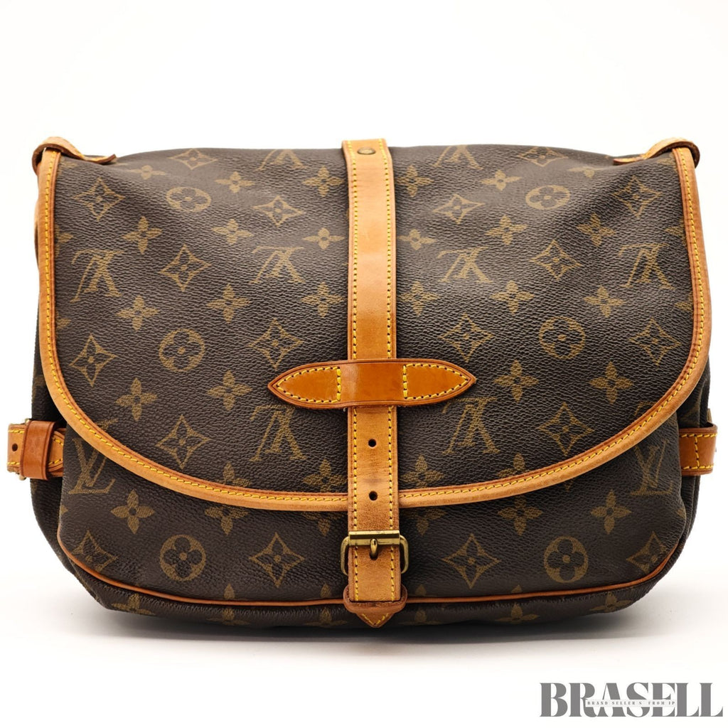 Louis Vuitton Saumur 30 M42256 Shoulder Bag Monogram Canvas Leather Brown