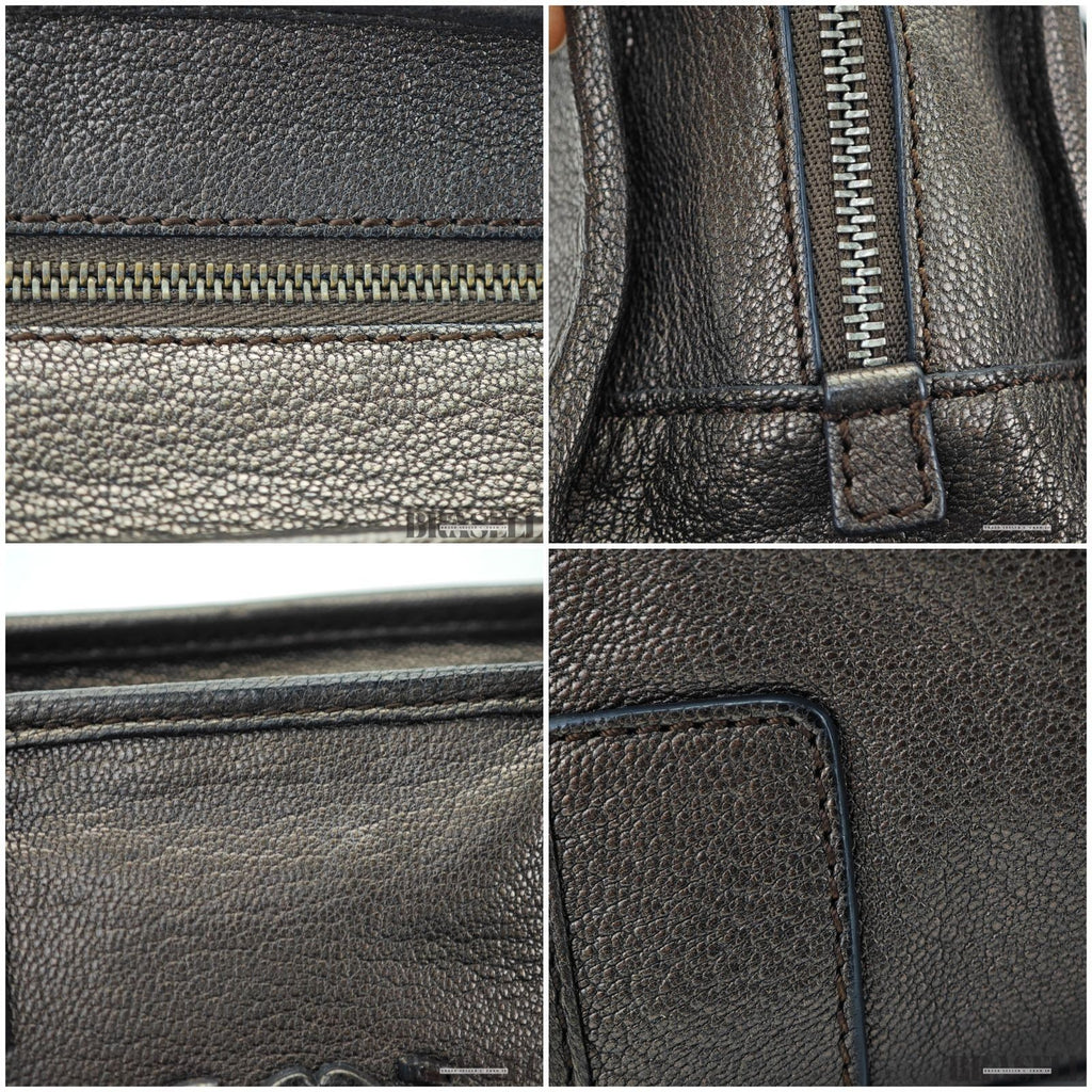LOEWE Amazona 23 Bag Horizontal Handbag Gunmetal Women's and Men's
