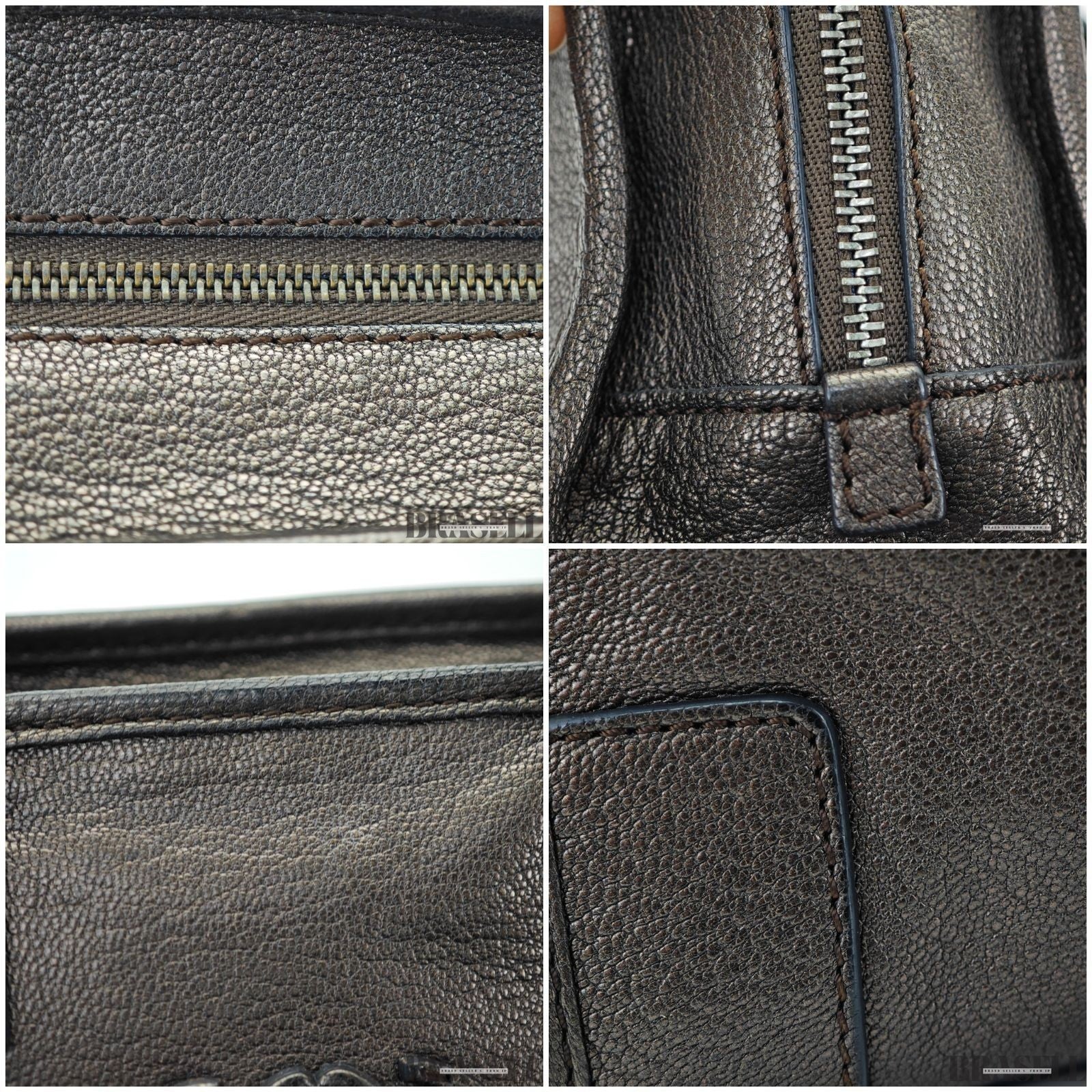 LOEWE Amazona 23 Bag Horizontal Handbag Gunmetal Women's and Men's