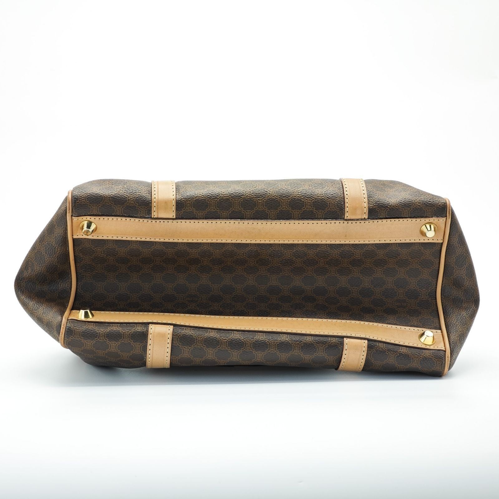 CELINE Macadam Handbag Mini Boston Bag Brown Women's