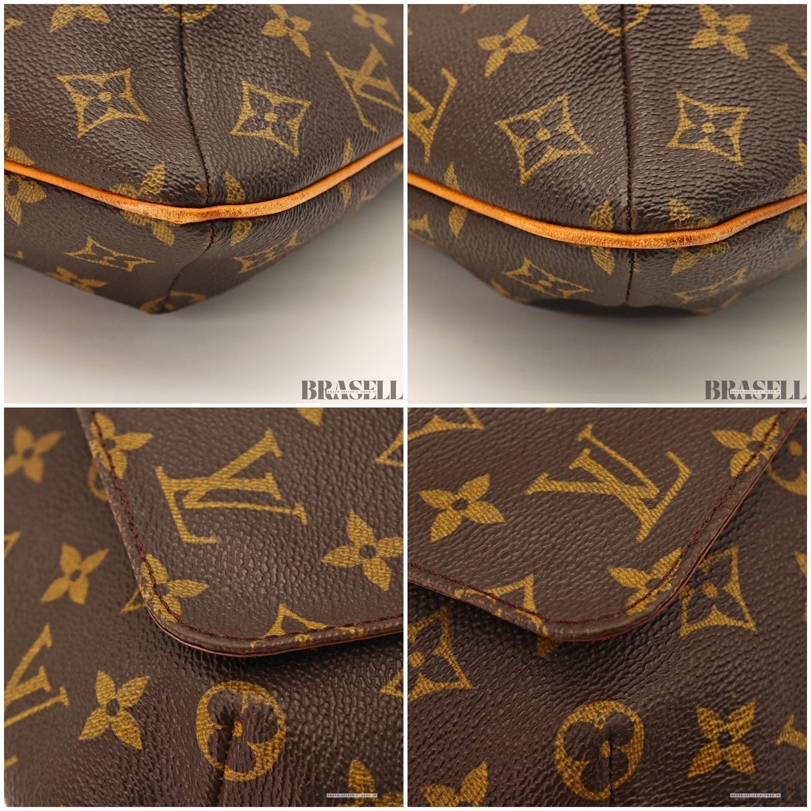 LOUIS VUITTON Musette M51256 Shoulder Bag Brown Monogram Canvas Vertical Women's