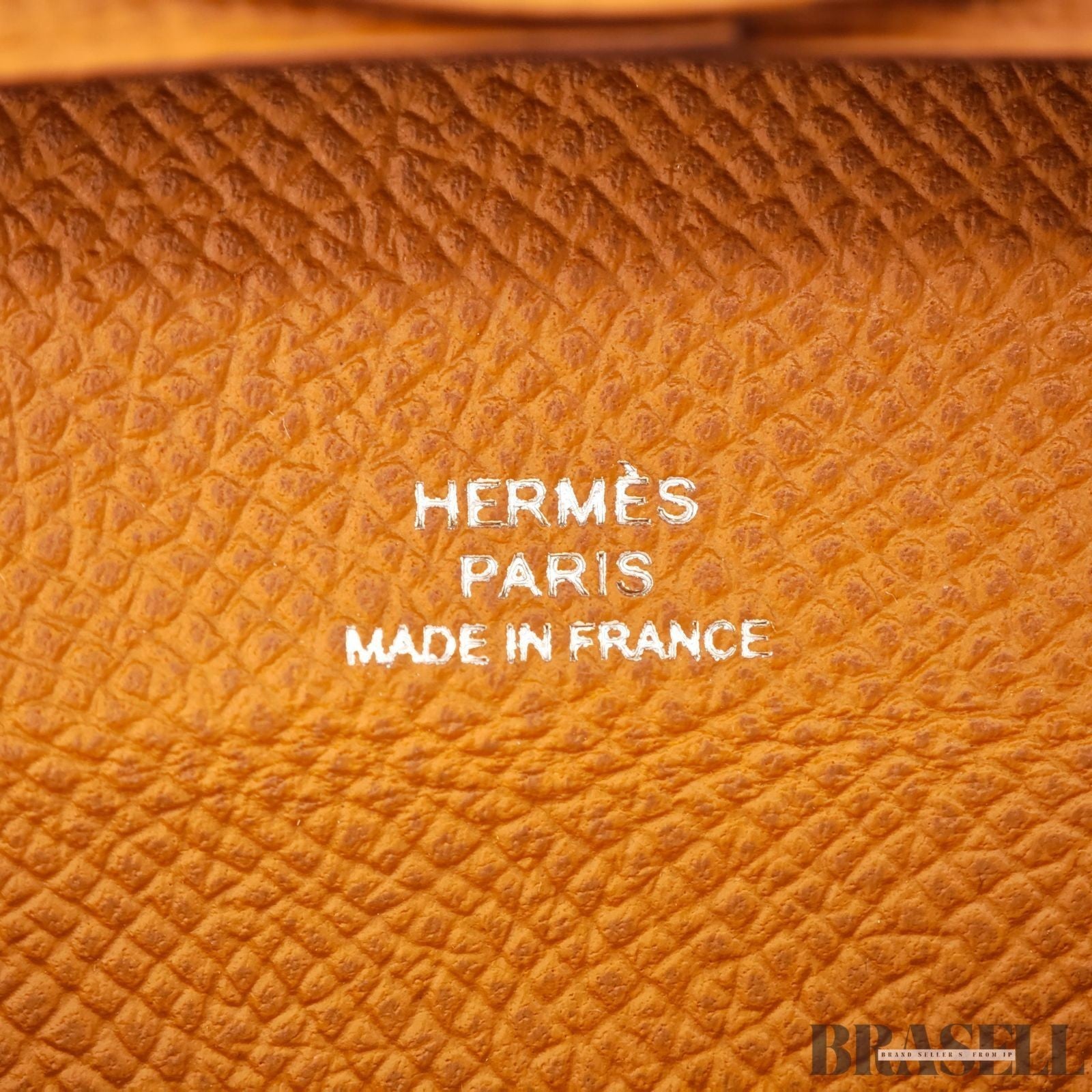 Hermes Bastia Coin Case Campact Wallet Leather France Gold Unisex w/Box