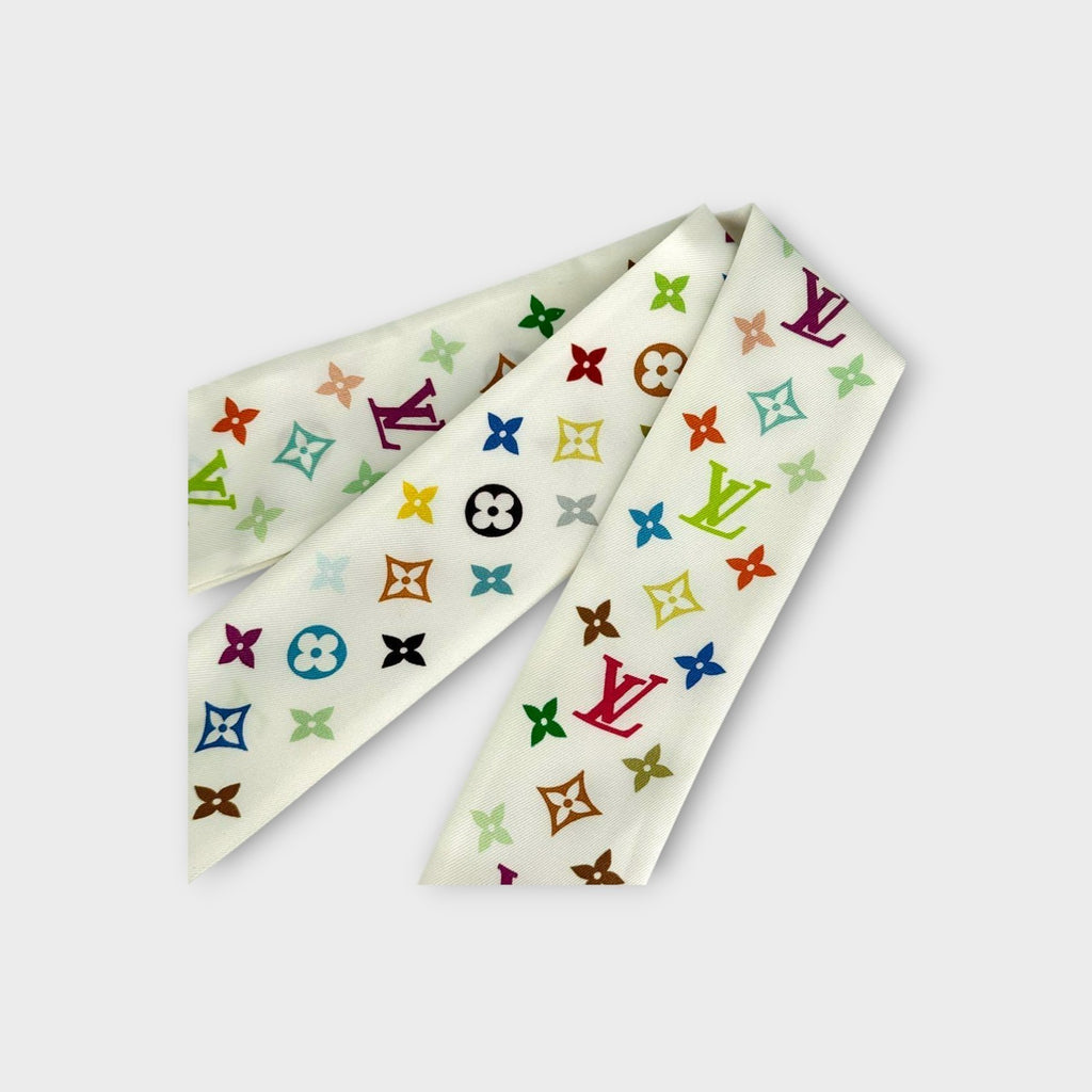 Louis Vuitton Takashi Murakami Bandeau BB Multicolor Monogram LV TM Silk Scarf