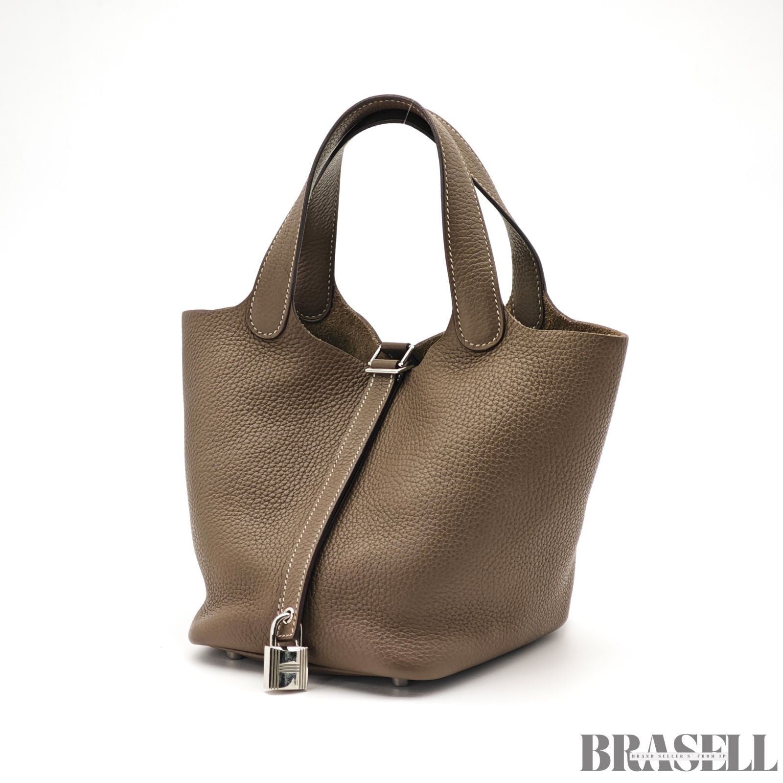 Hermes Picotin Lock PM 18 etoupe Handbag Women's With Padlock Key