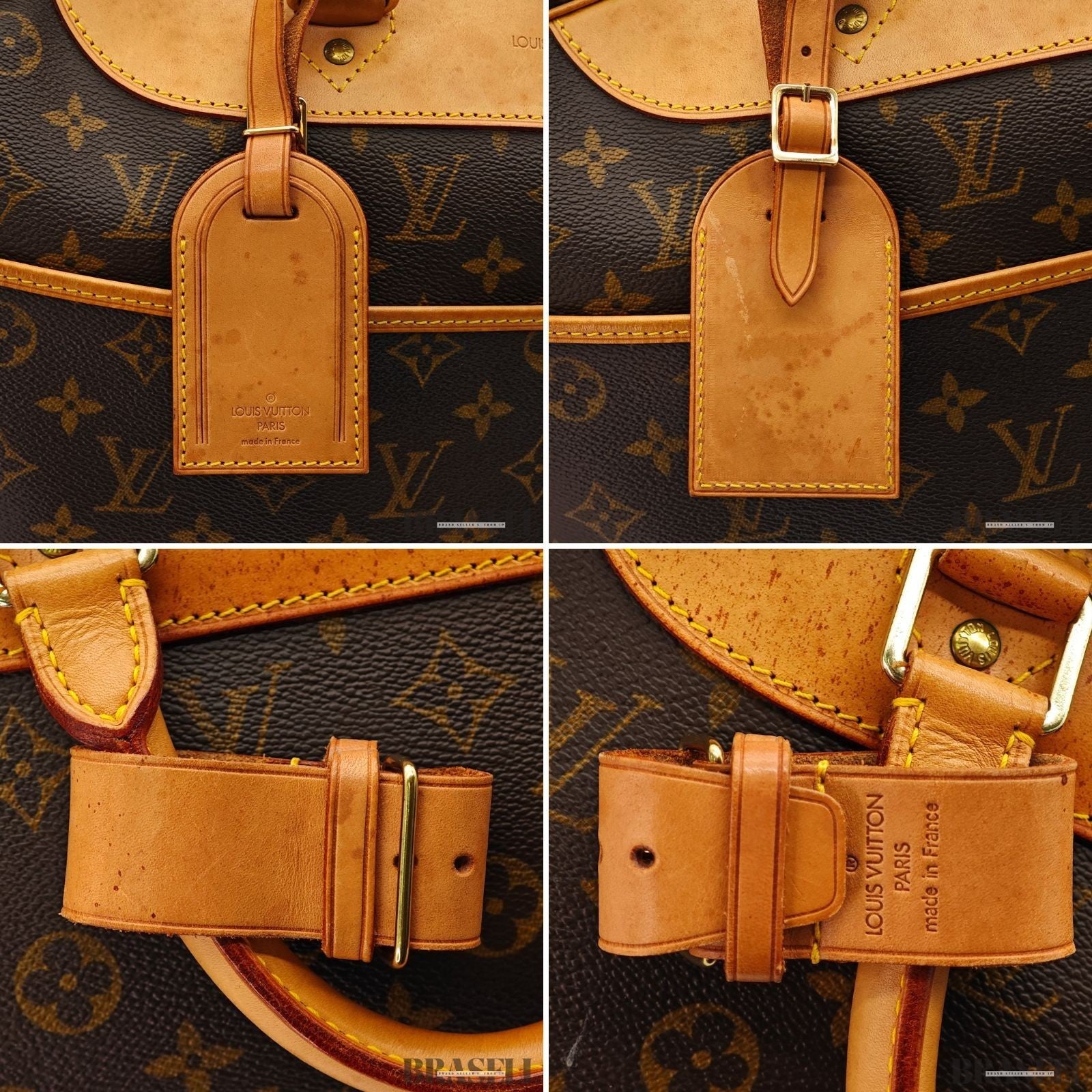 Louis Vuitton Alize 24 Heures Monogram M41399 2way Handbag Shoulder Bag Brown