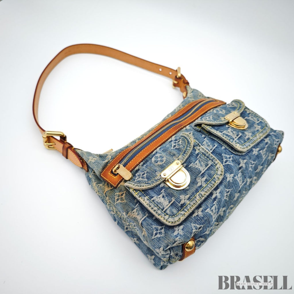 LOUIS VUITTON Buggy PM Shoulder Bag Monogram Denim Leather Blue M95049 France