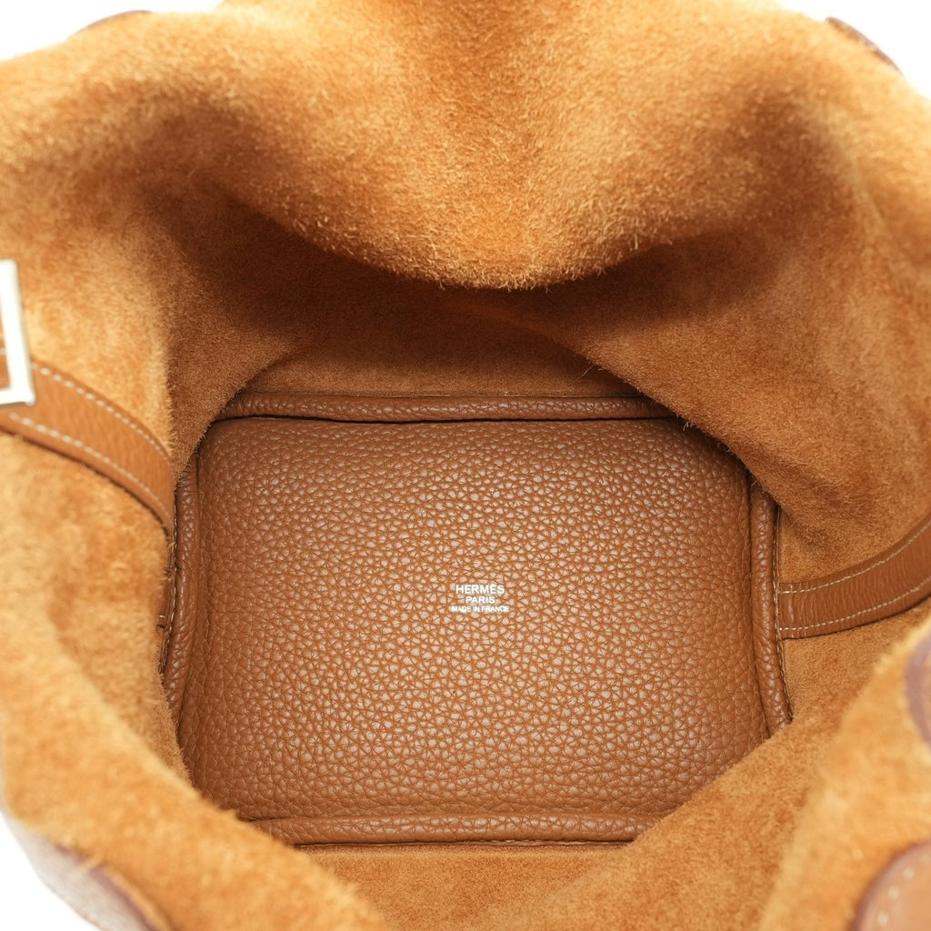 HERMES Picotin Lock PM 18 Gold Taurillon Clemence Leather Bag