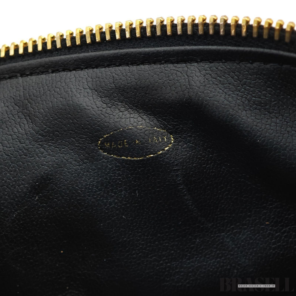 CHANEL Coco Mark Vanity Bag Mini Black Cosmetic Bag Women's