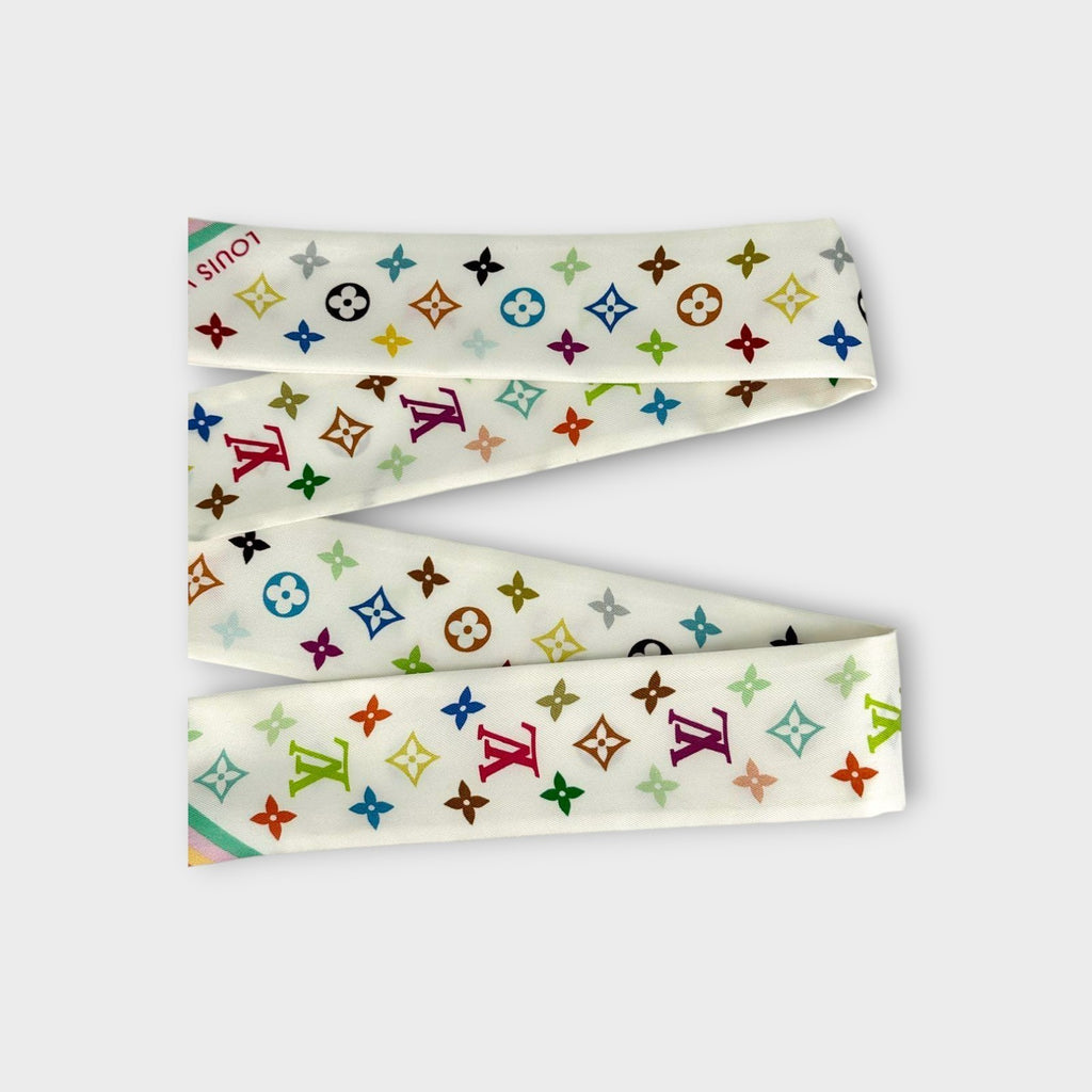 Louis Vuitton Takashi Murakami Bandeau BB Multicolor Monogram LV TM Silk Scarf