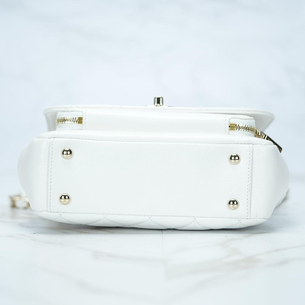 Last Sale CHANEL Matelasse Affinity 2Way Shoulder Bag Caviar calfskin White