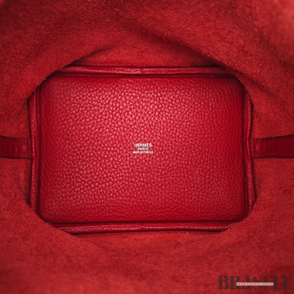 Hermes Picotin Lock PM Rouge De Coeur Bucket Bag With Box Dust Bag Padlock Key