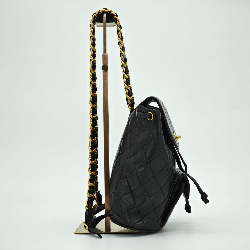 CHANEL Matelasse Bag Backpack Black Women's