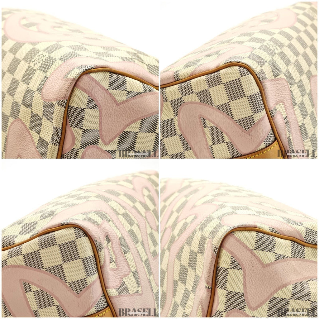 Louis Vuitton Speedy Bandoulière 30 Tahiti N41052 2Way Handbag Ivory Pink