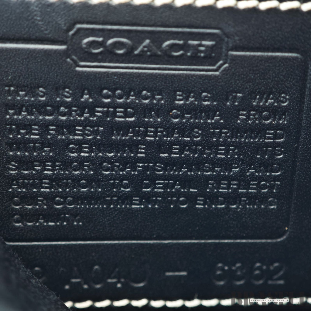COACH Signature Shoulder Bag Hobo Bag Crescent Moon Black