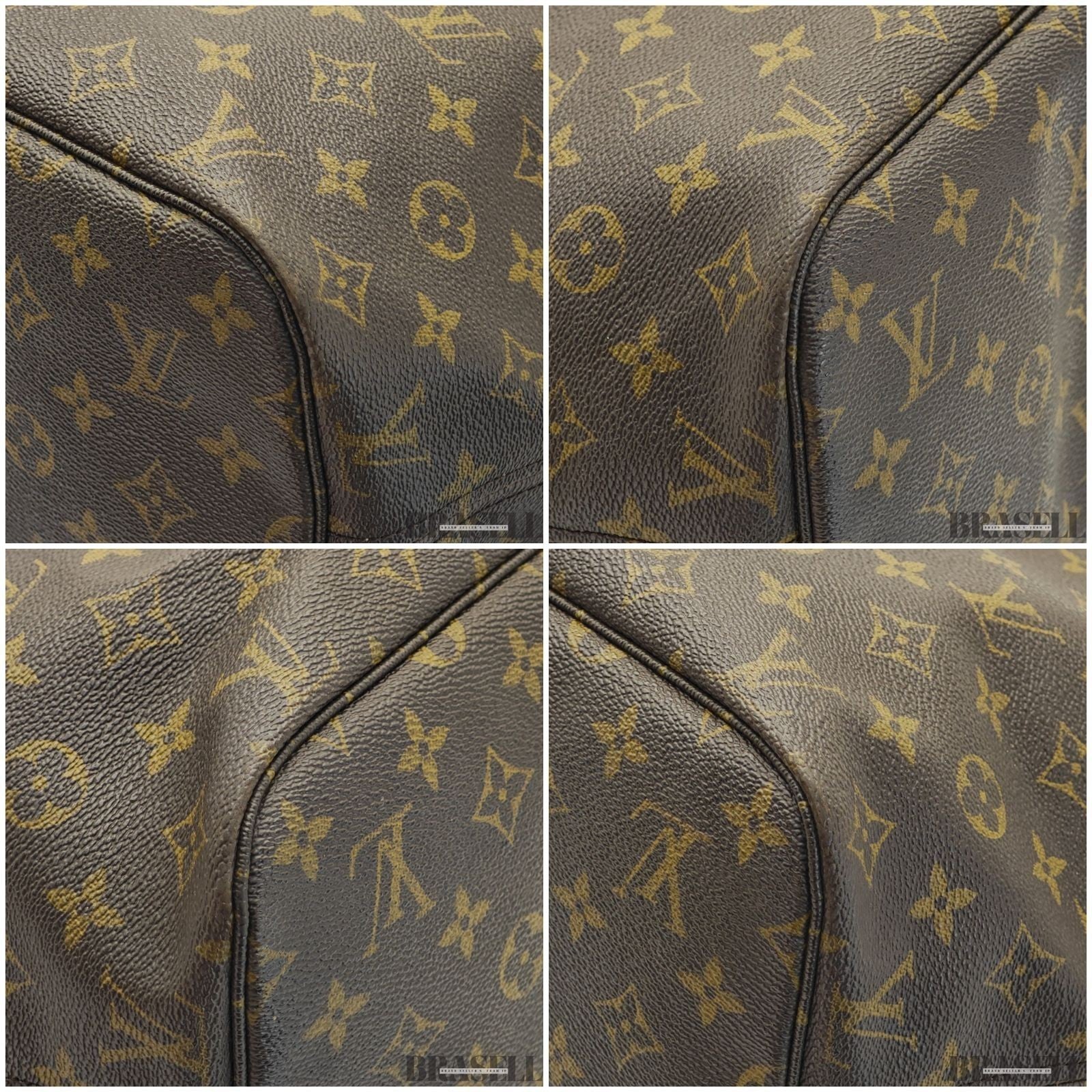 LOUIS VUITTON Neverfull MM M40156 Monogram Large Tote Shoulder Bag Brown