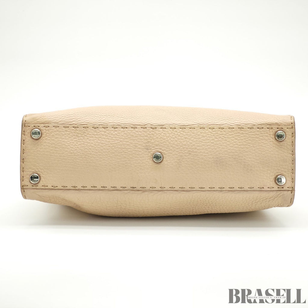 Fendi Regular Peekaboo Selleria 8BN226 Handbag Shoulder Bag 2Way Beige