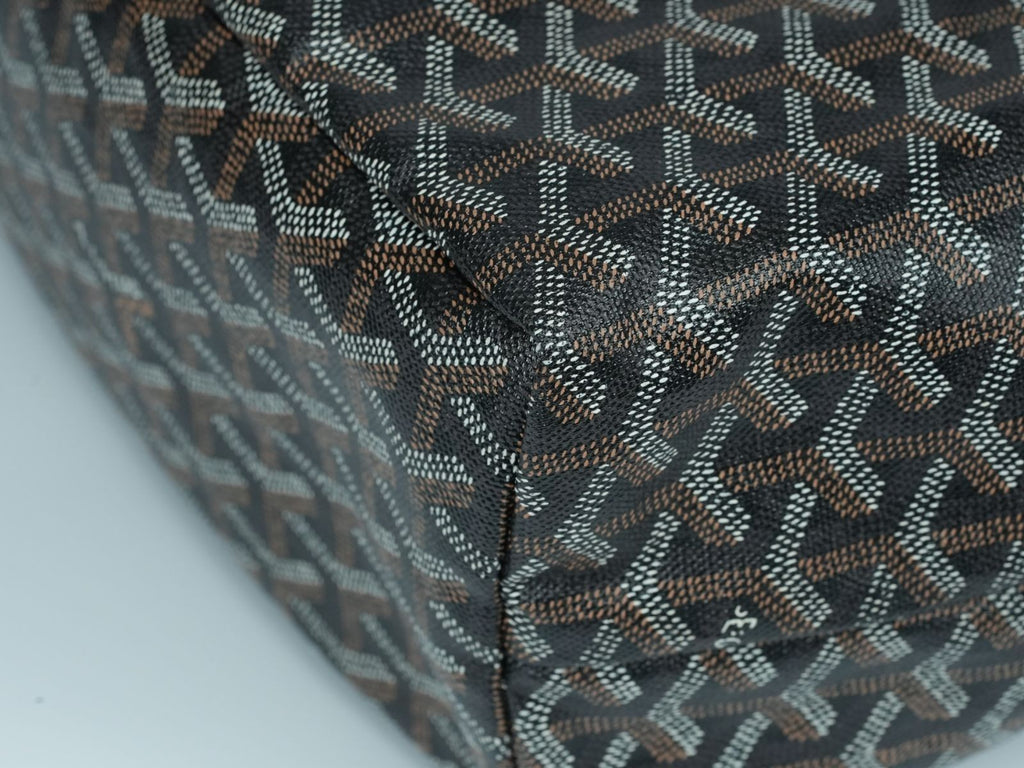 GOYARD Saint Louis PM Tote Bag Canvas Leather Handle Black Women's With Pouch