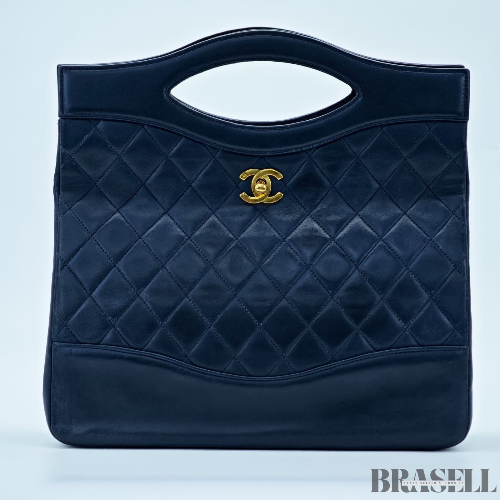 Chanel Matelassé Coco Mark 2-Way Lambskin Handbag Shoulder Bag Navy Women