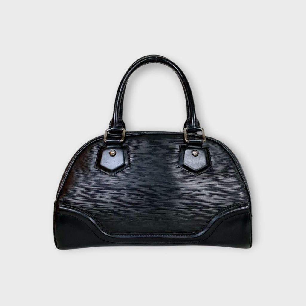 Louis Vuitton Epi Bowling Montaigne PM 2WAY Handbag Shoulder Bag Black Leathe【A】