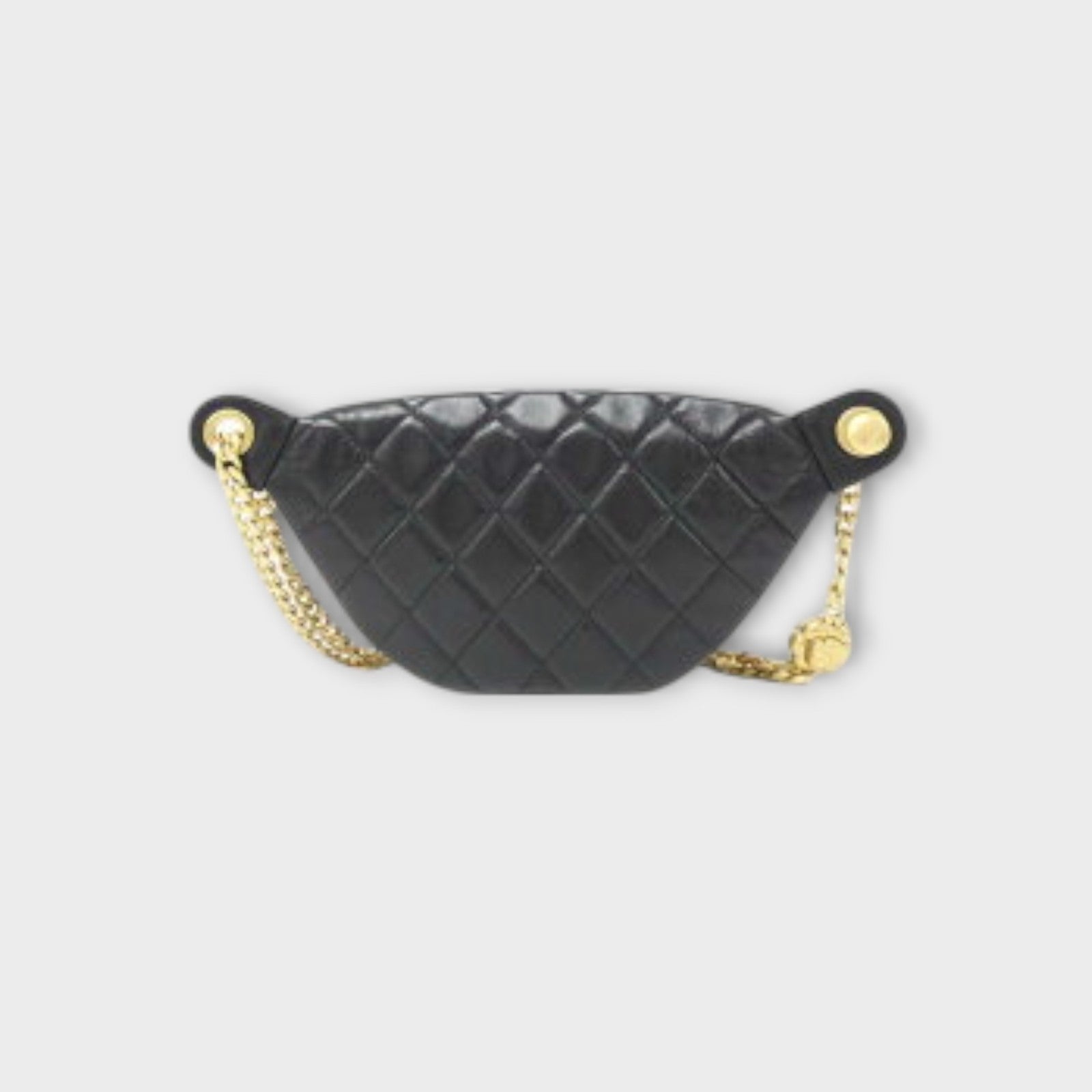 CHANEL Waist Bag Black Gold