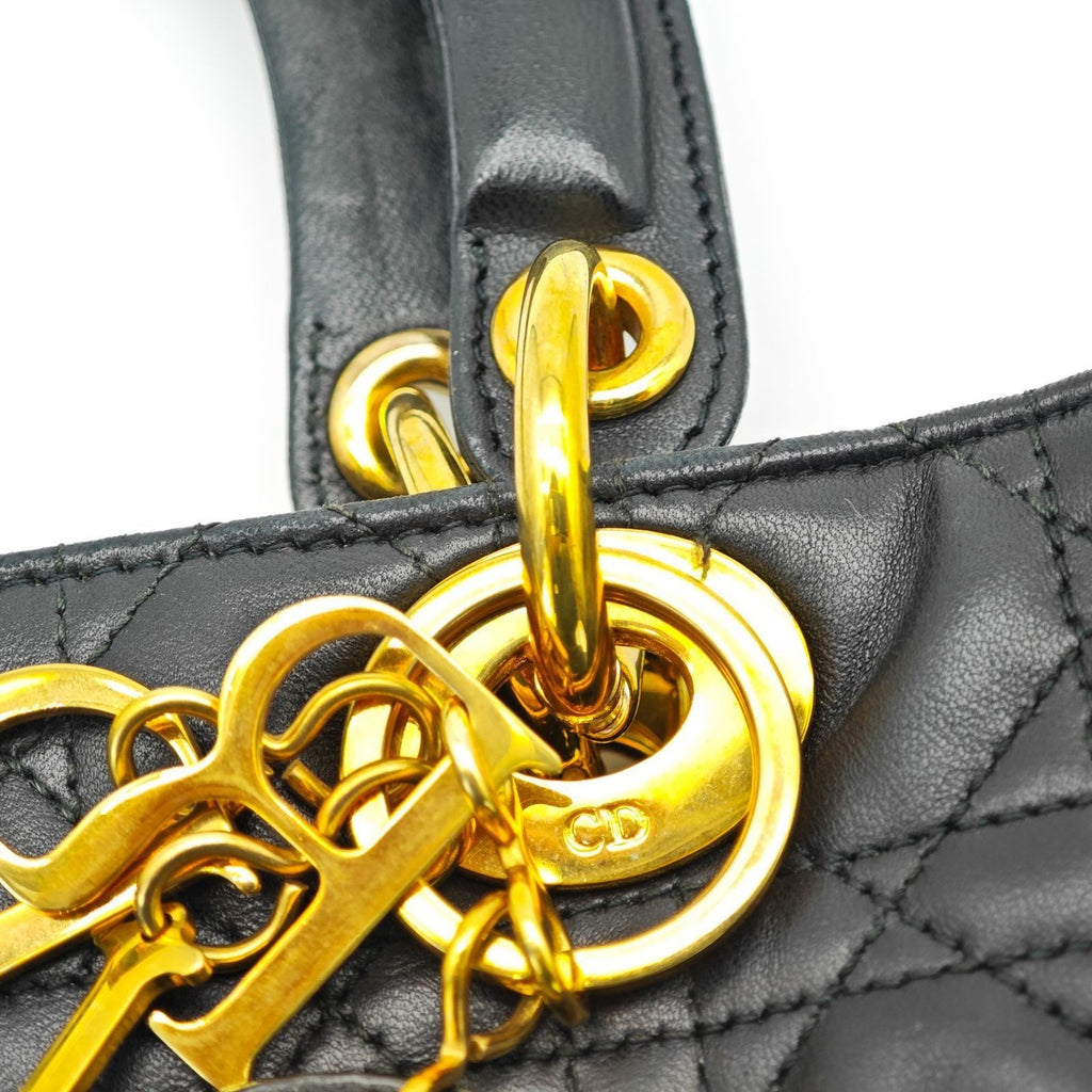 Dior Lady Dior Large 2-Way Bag Lage Black Women's