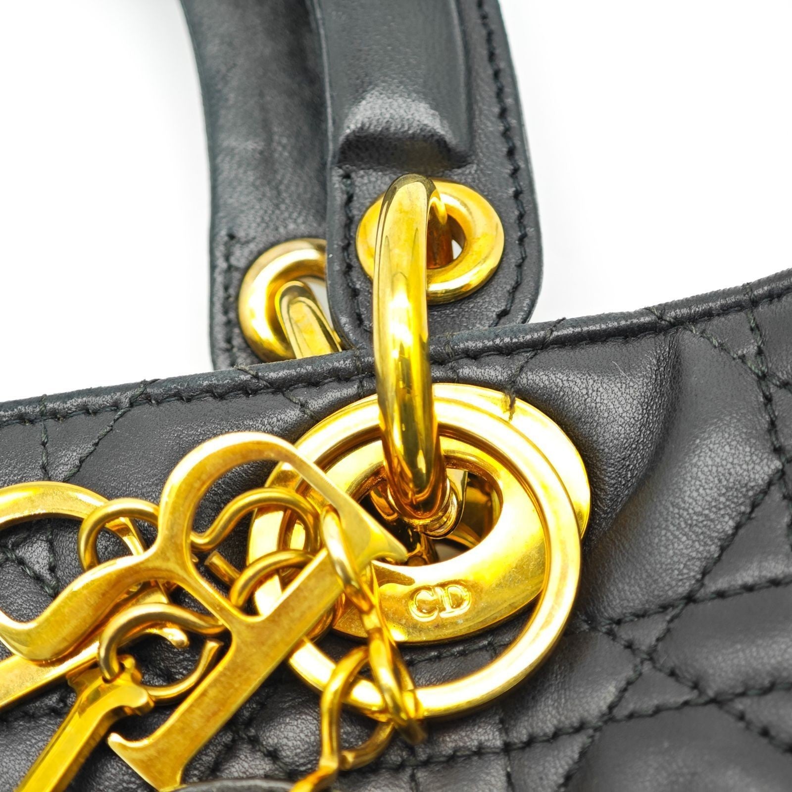 Dior Lady Dior Large 2-Way Bag Lage Black Women's