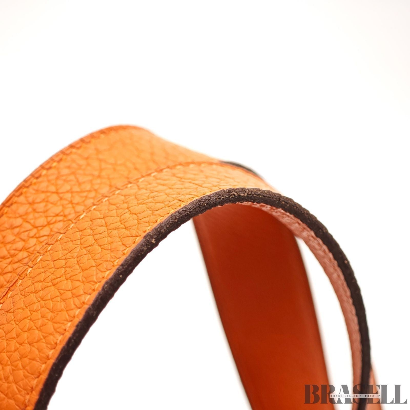 HERMES Picotin Lock MM Tote Bucket Bag Handbag Leather Orange Taurillon Clemence