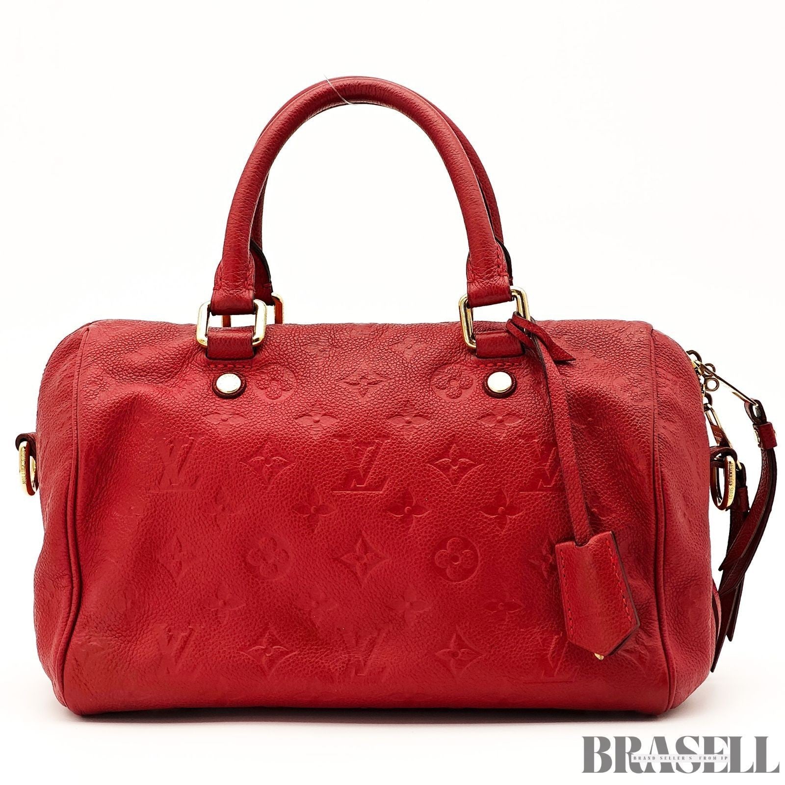 Louis Vuitton Speedy Bandoulière 25 Bag Handbag Monogram Empreinte Red Women’s