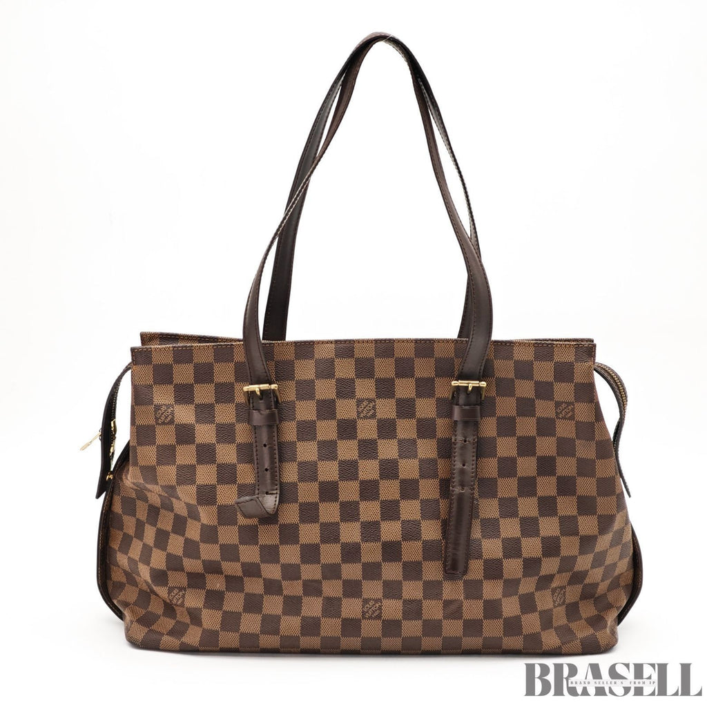 LOUIS VUITTON Chelsea Shoulder Tote Bag Damier Leather Canvas Brown N51119