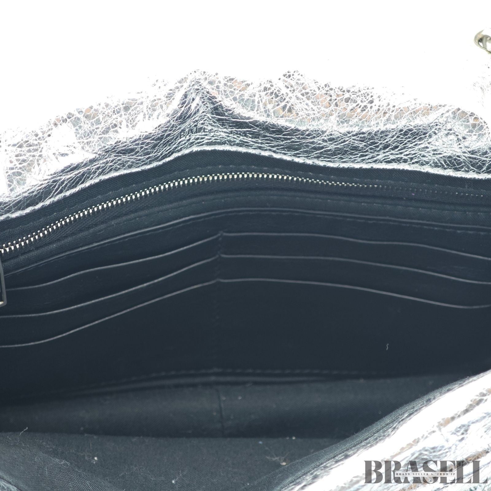BALENCIAGA MONACO Nano Bag Metallized Compact Shoulder Bag in Silver