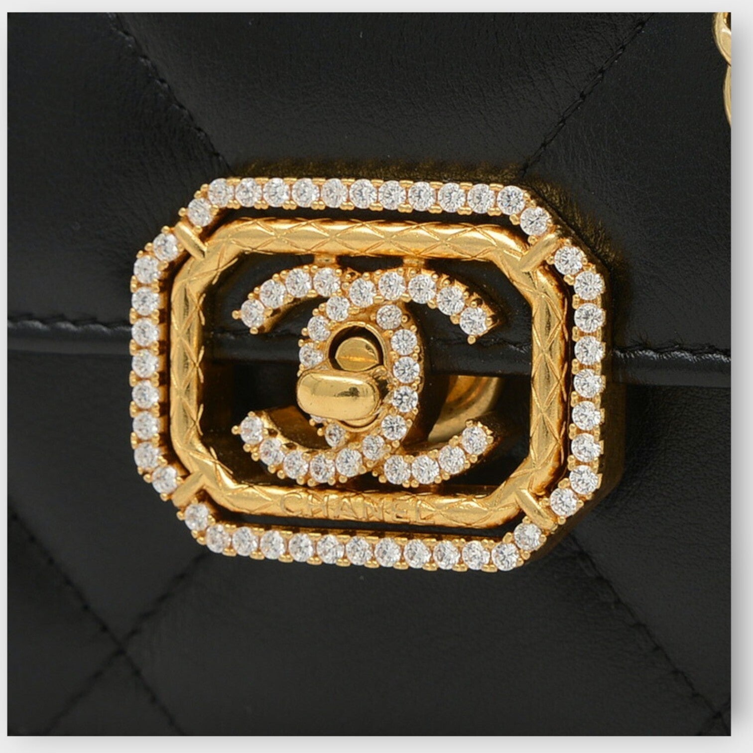 Chanel Matrasse mini flap bag in calfskin with black gold hardware AS3720