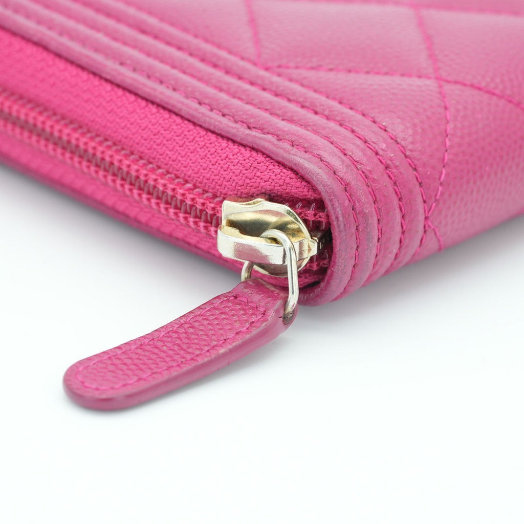 CHANEL Boy Chanel Caviar Leather Long Wallet Pink Women's 23 Series